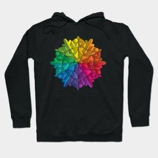 Rainbow Color Wheel Prism Mandala Snowflake Hoodie